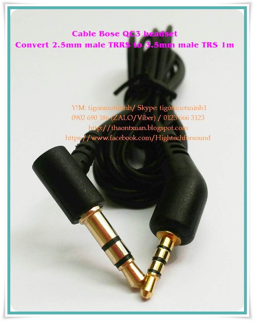 Cable for Bose headset convert 2.5mm male TRRS to 3.5mm male TRS 1m.jpg